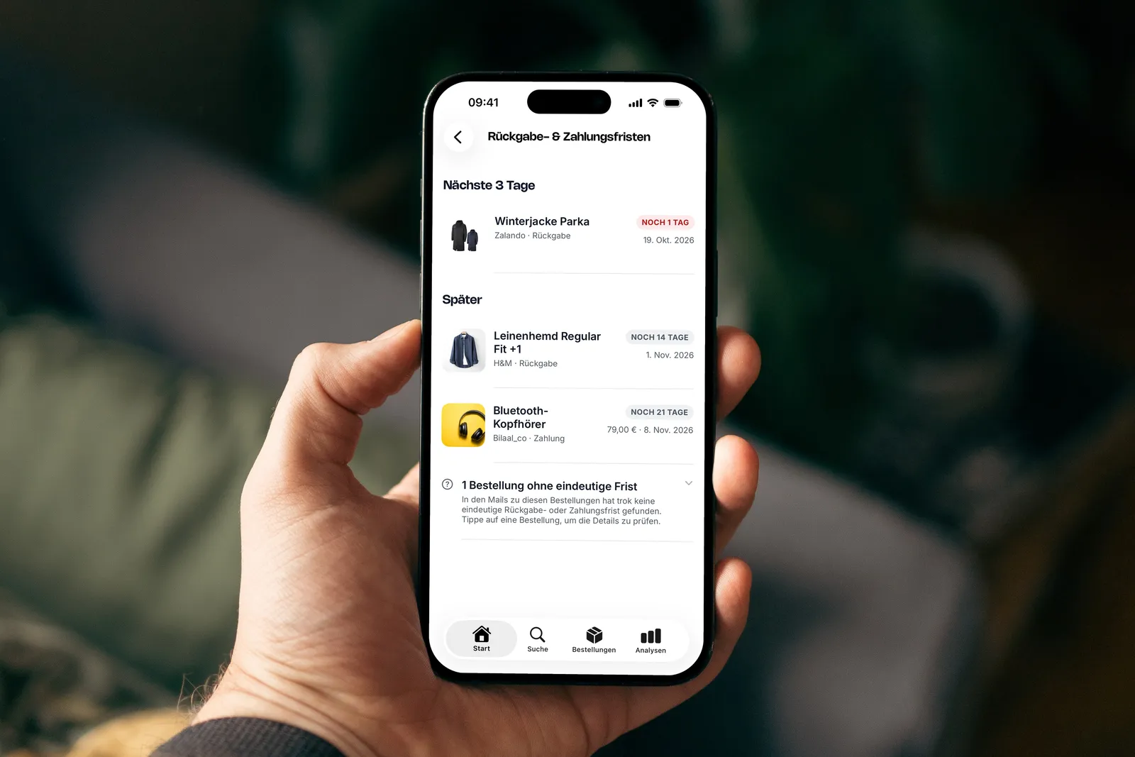 Übersicht der Rückgabe- und Zahlungsfristen in der trok-App